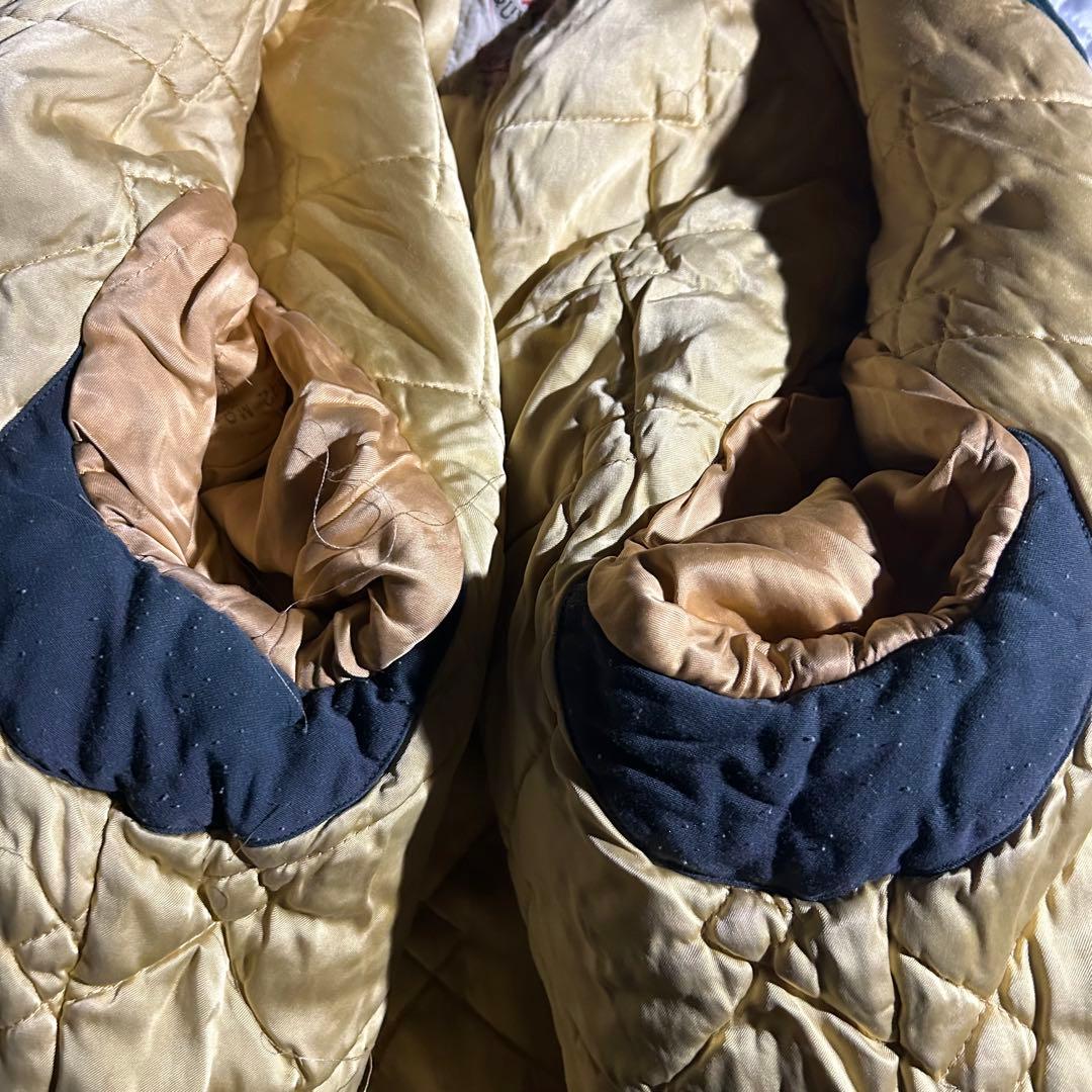 50s VINTAGE USA レーヨンギャバキルティングジップジャケット 中綿