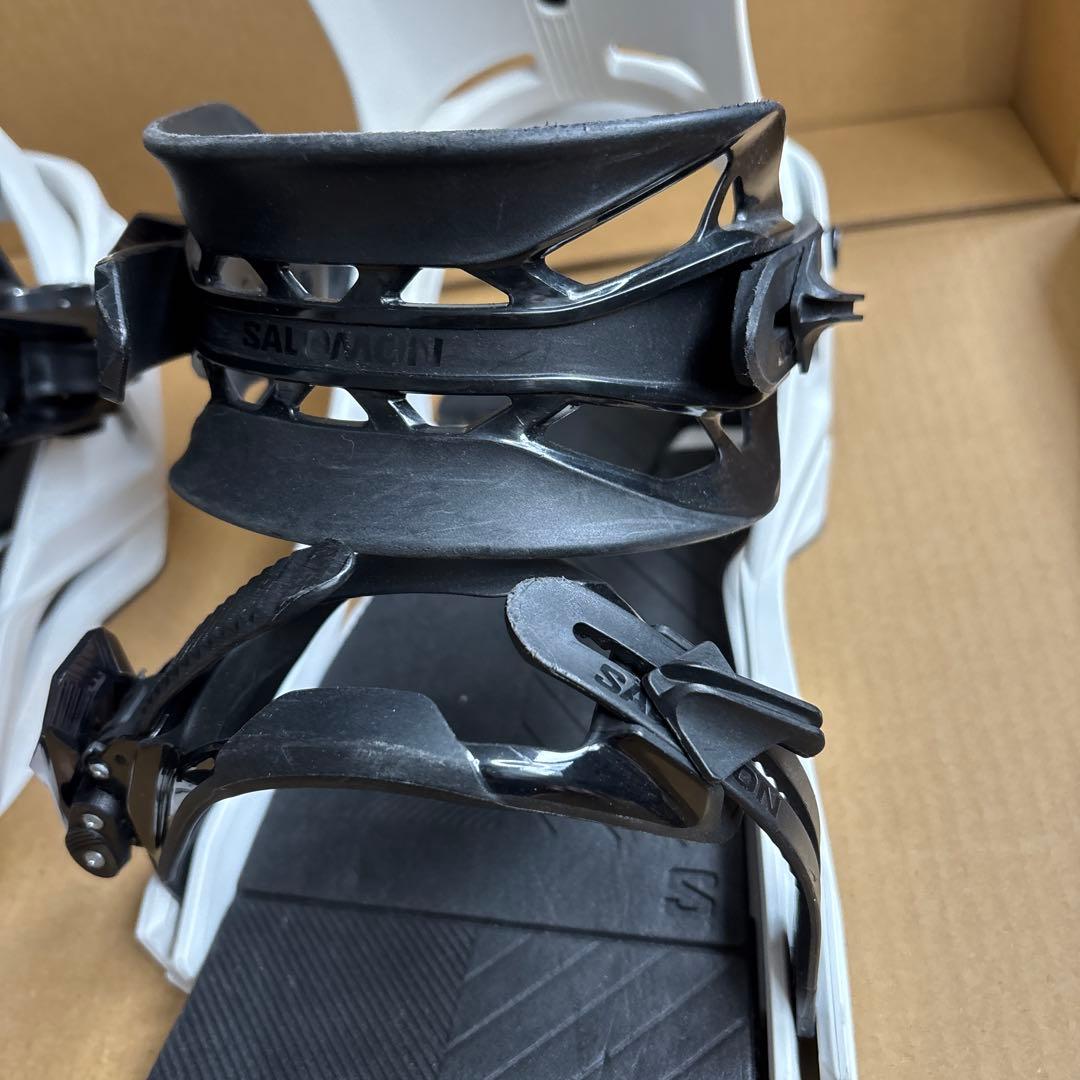 水島新一 SALOMON スノーボードビンディング ホワイト/ブラック　M