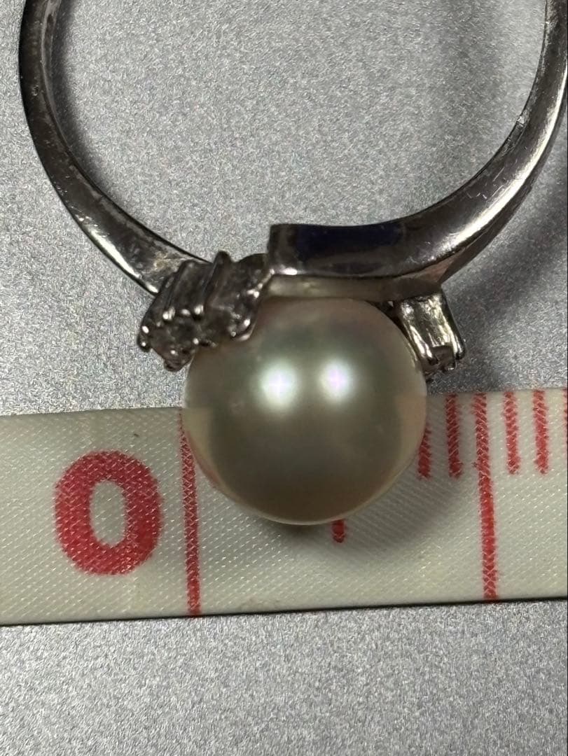 Pt900 パール ダイヤモンド リング 13号 3.5g プラチナ