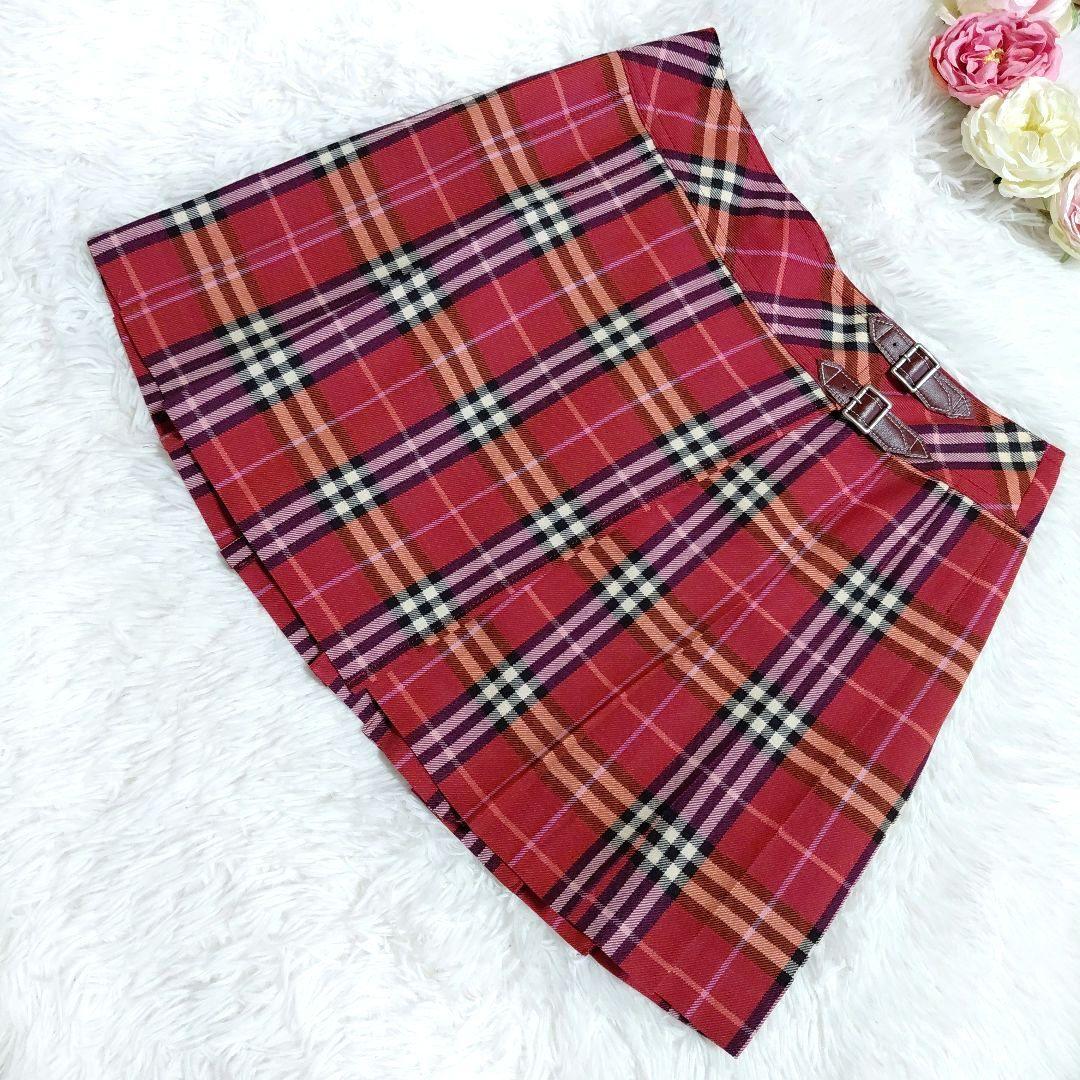 未使用級✨バーバリーブルーレーベル スカート プリーツ ノバチェック