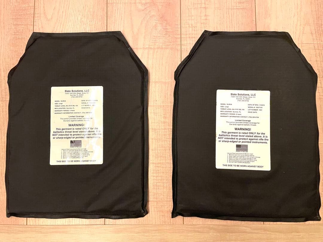 米軍放出品　L ソフトアーマープレート NIJ IIIA Large S31 バリスティック サイド ソフトアーマー セット「WARRIORS ONLINE SHOP」
