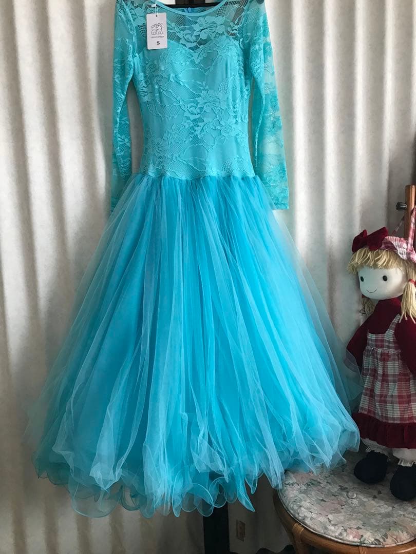 社交ダンスドレス新品✨ 新入荷》【Md040】社交ダンスドレス正装モダン ブラック Mサイズ