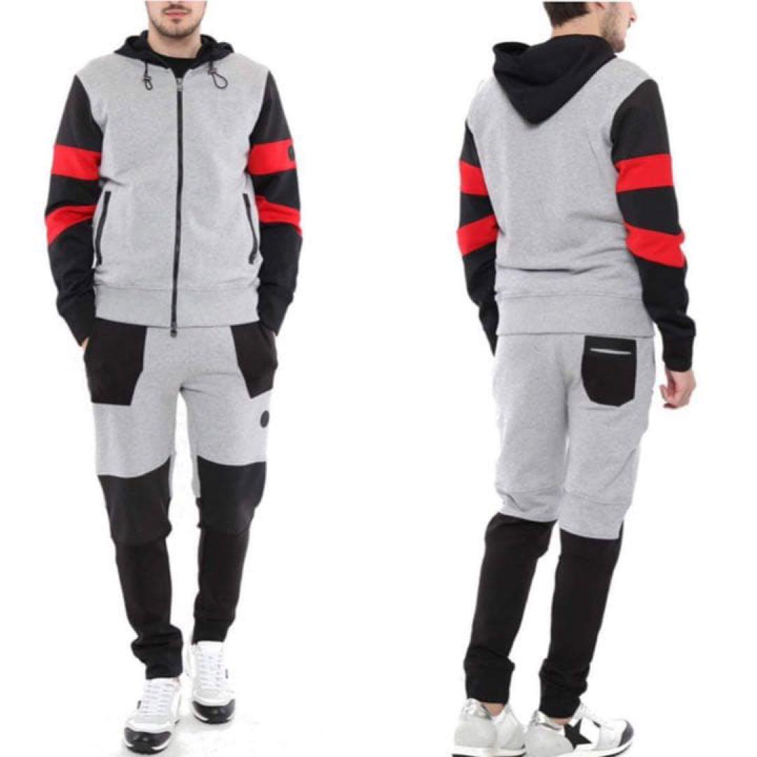 ハイドロゲン 切り替えセットアップ ジャージ パーカー スウェット グレー M SEN TOKYO ジャージ ショートパーカースウェットセットアップ