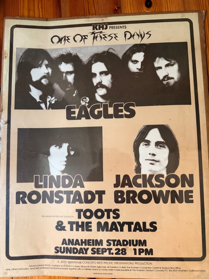激レア Eagles Jackson Browne Linda ポスター