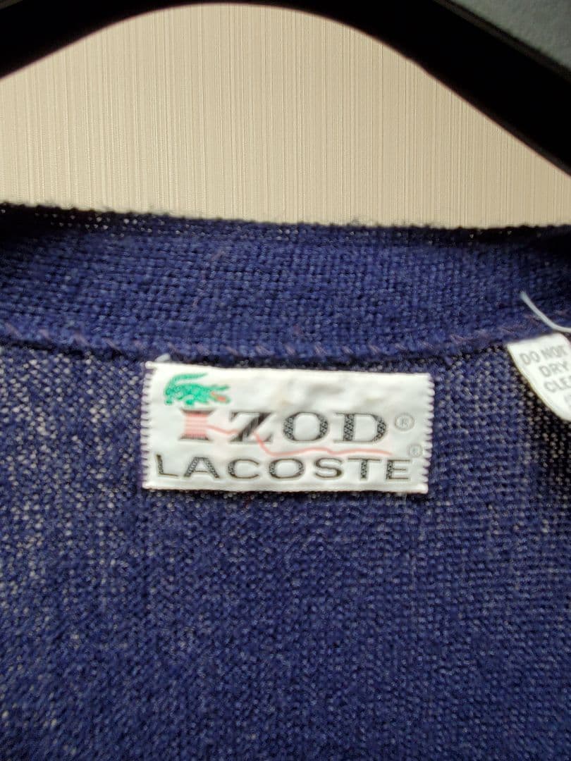 ラコステ70sネイビーカーディガンXXL - メルカリ