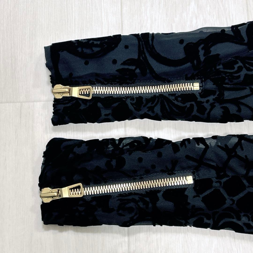 新品】BALMAIN×H&M コラボ シルク混 トップス 黒 ジップ