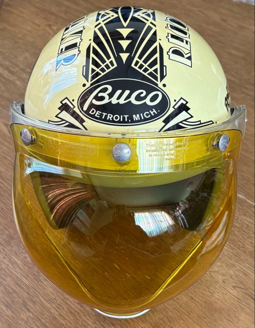 Buco イエロージェットヘルメット BUCO（ブコ） 送料無料 Dead Stock 新品 箱付 BUCO BRIGHT YELLOW 55cm