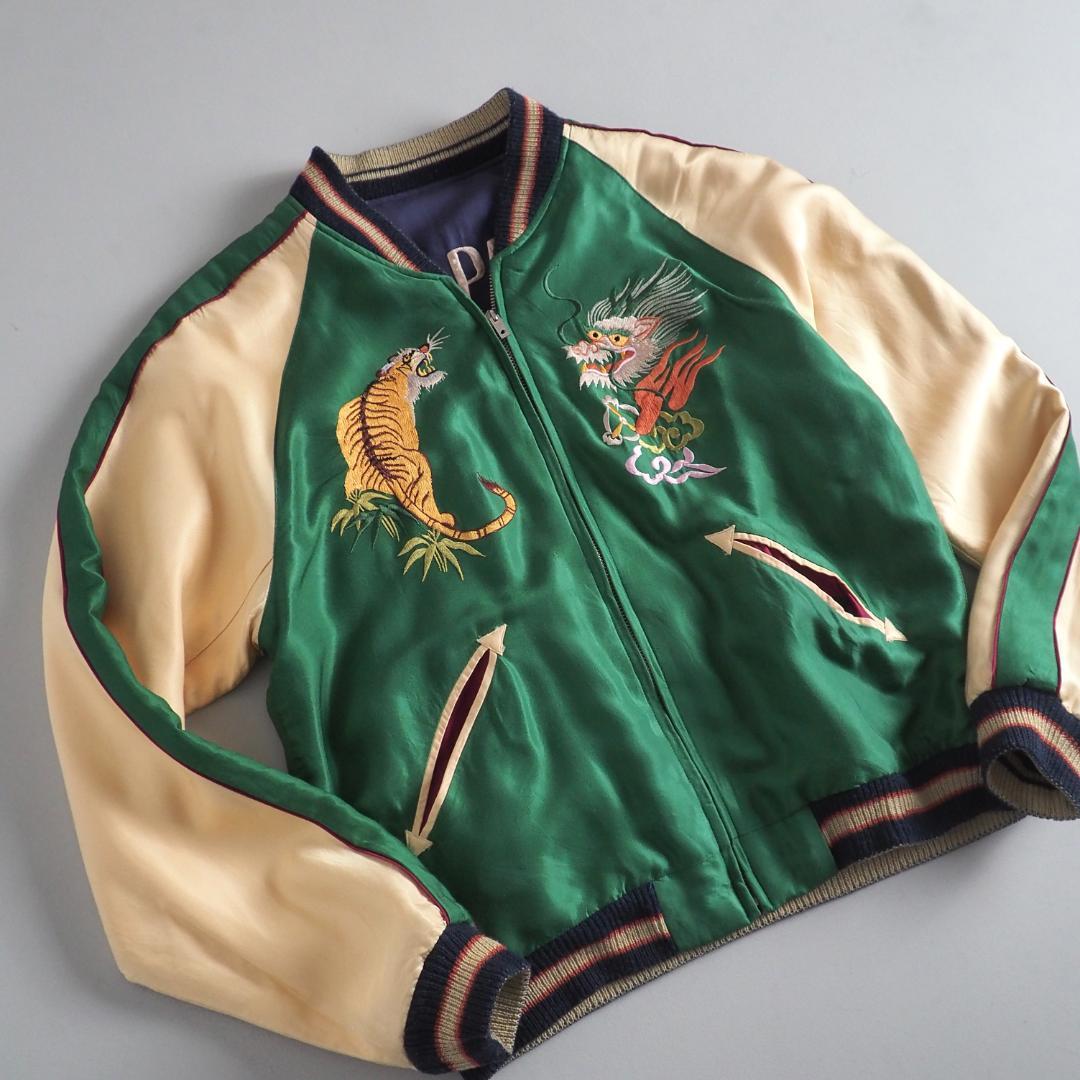 テーラー東洋　スカジャン　リバーシブルジャケット　鷹　日本地図 東洋スカジャン「EAGLE×JAPAN MAP」リバーシブルアセテートスカジャン