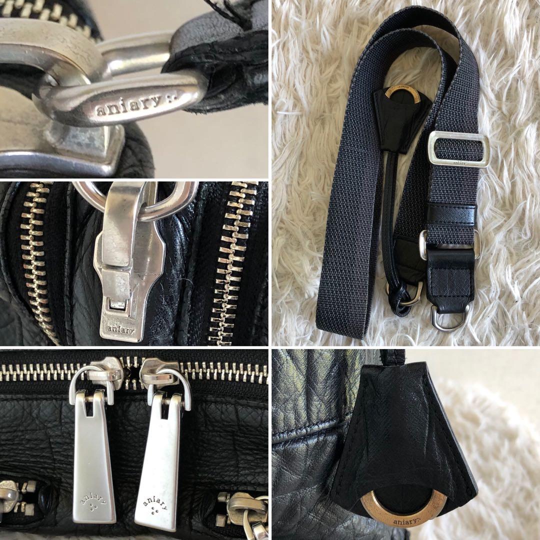 クロコ型押し 本革 2way】アニアリ トートバッグ ショルダー 黒 A4収納