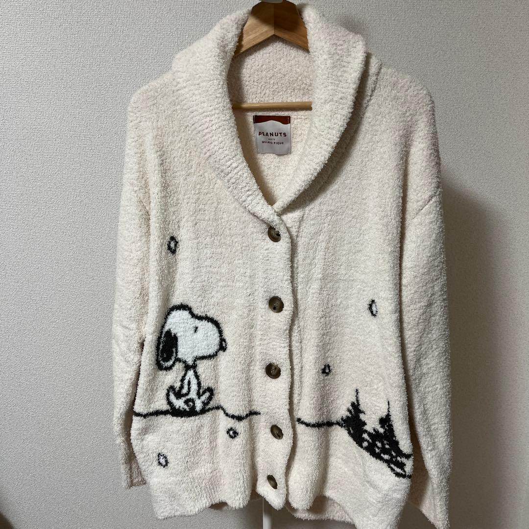 新品上下セット　GELATO PIQUE スヌーピー カーディガン パ gelato pique ジェラートピケ【PEANUTS】パネルジャガードショール
