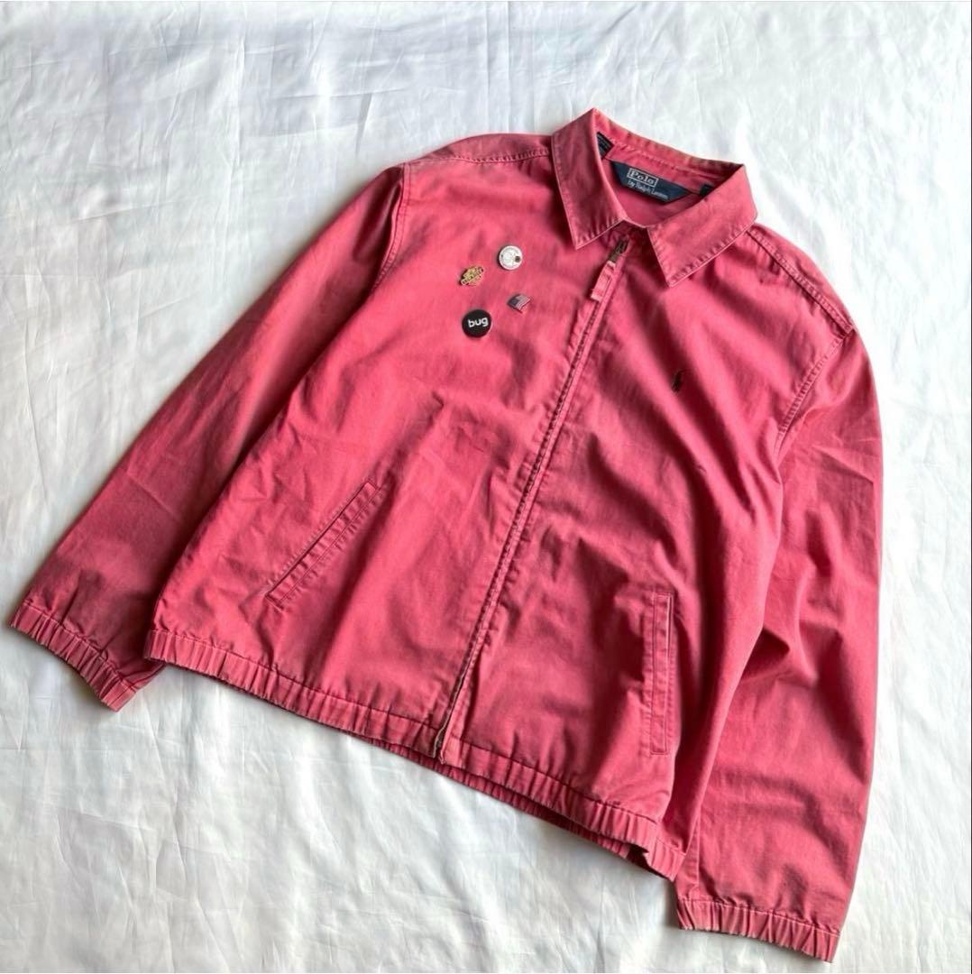 ラルフローレン　スイングトップ　サーモピンク　Lサイズ　ブルゾン　90s 90年代 ラルフローレン スイングトップ ピンク メンズXL 古着 90S