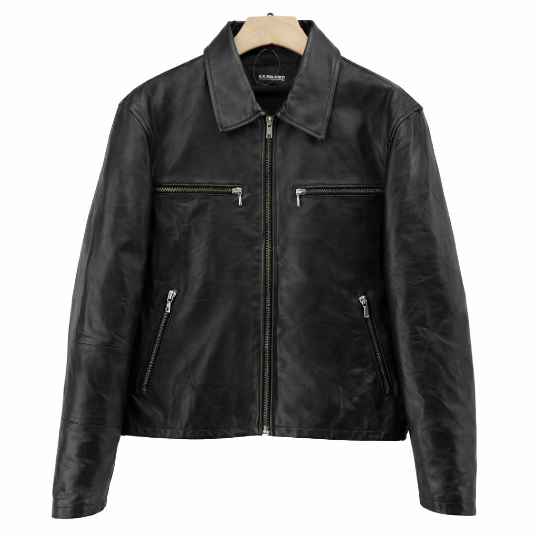 牛革 leather jacket 短丈 レザージャケット レザージャケット ライダース ショート丈 シンプルデザイン レディース