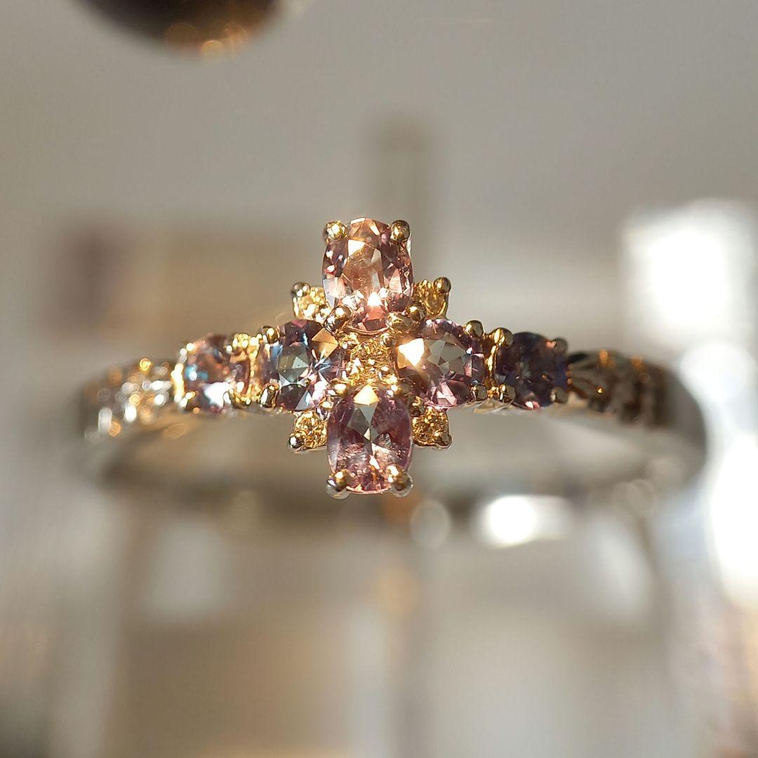 Pt900 アレキサンドライト・ダイヤモンド リング - メルカリ