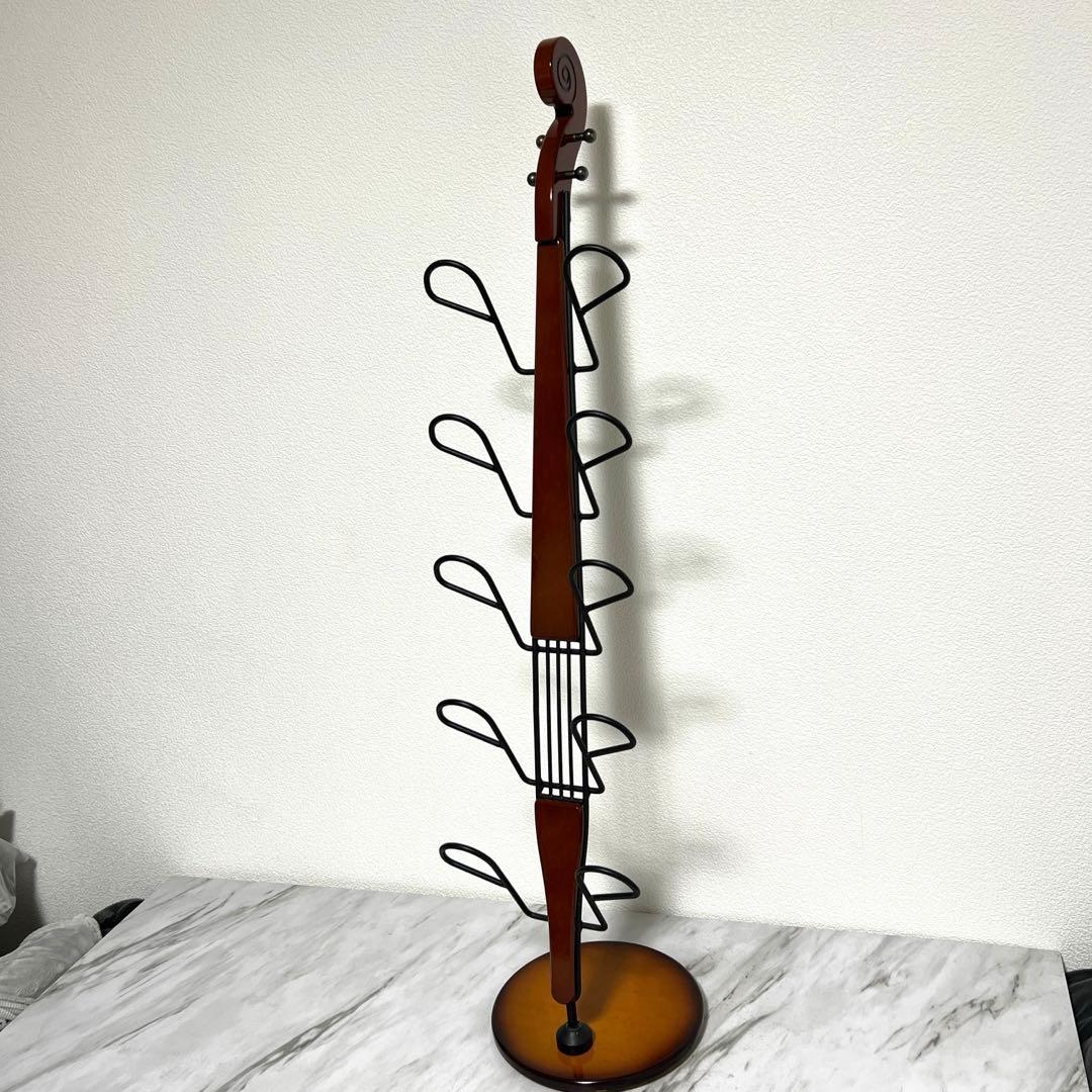 美品　YAMAHA製 ヤマハ　バイオリン型 スリッパラック ホルダー 5足 スリッパ立て 家具 楽器 ヤマハ バイオリン、チェロ型スリッパラック 5