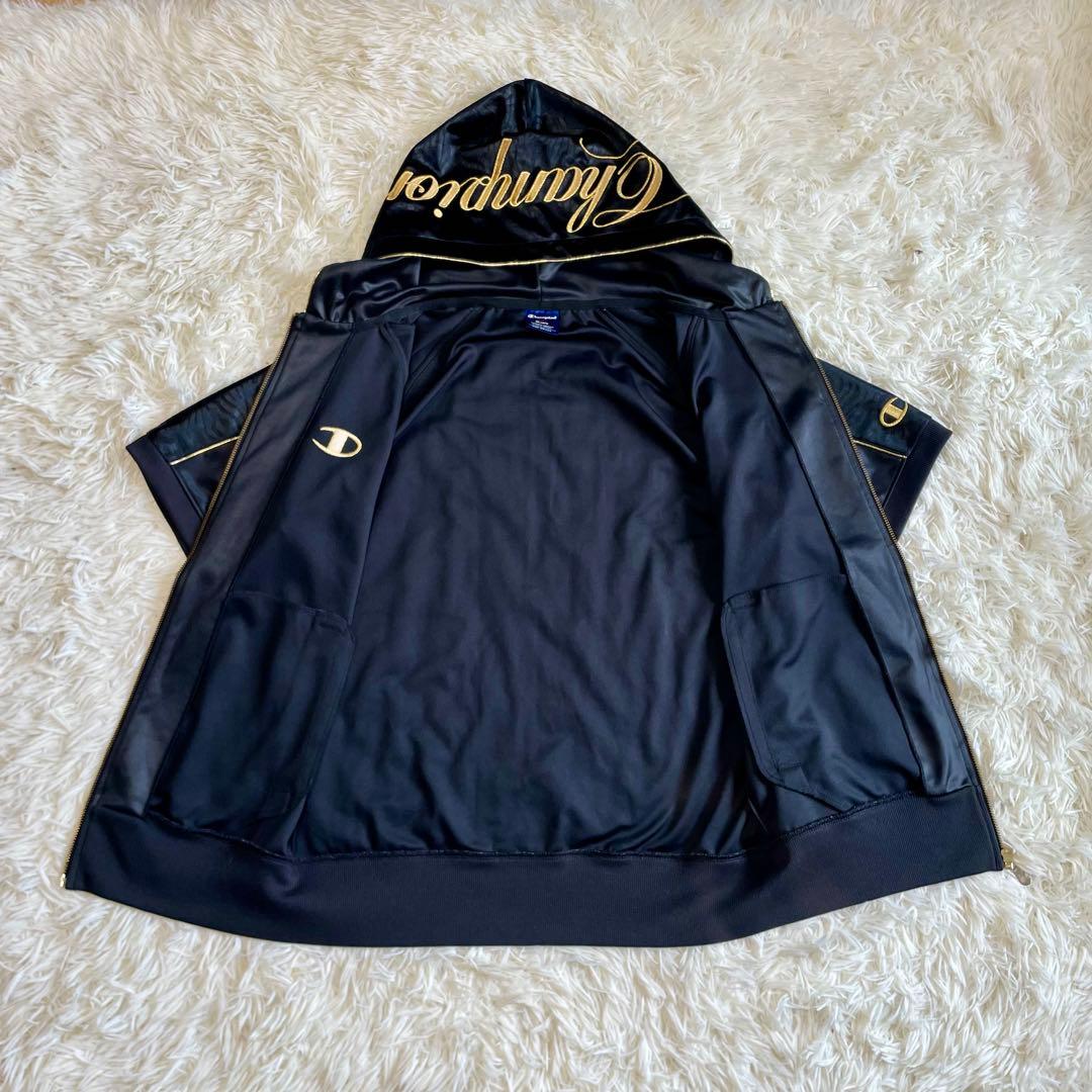 美品】チャンピオン 魔裟斗モデル ジャージ セットアップ 黒 金 刺繍 M