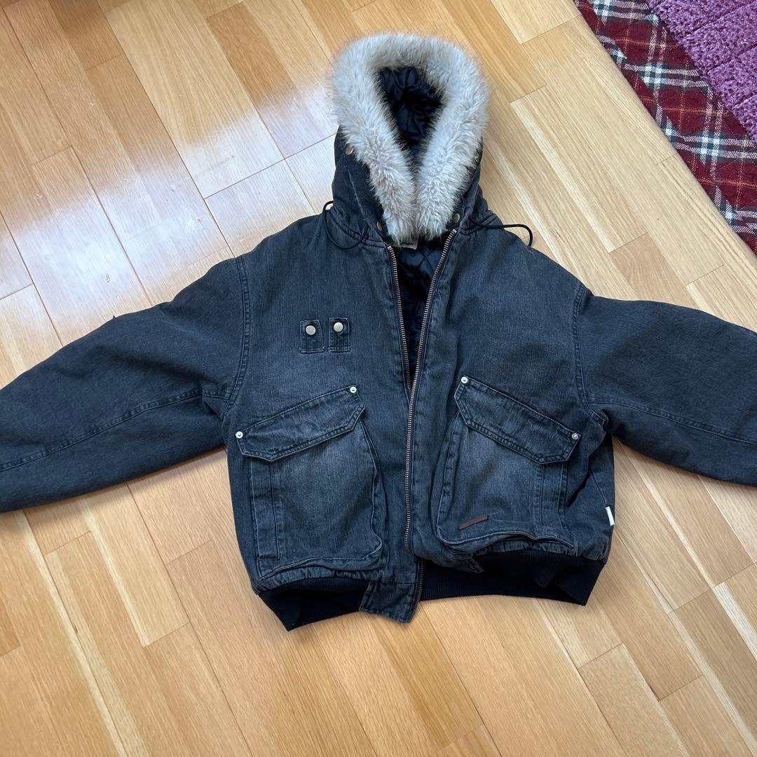 Perushuフード付き ジャケット Perushu ブルゾン アウター × MLB コラボダブルジップシェルフード