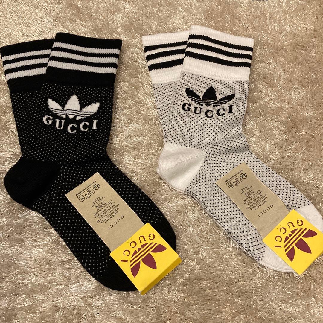 正規品大特価】新品未使用 Gucci×adidas コラボ品 ソックス 靴下