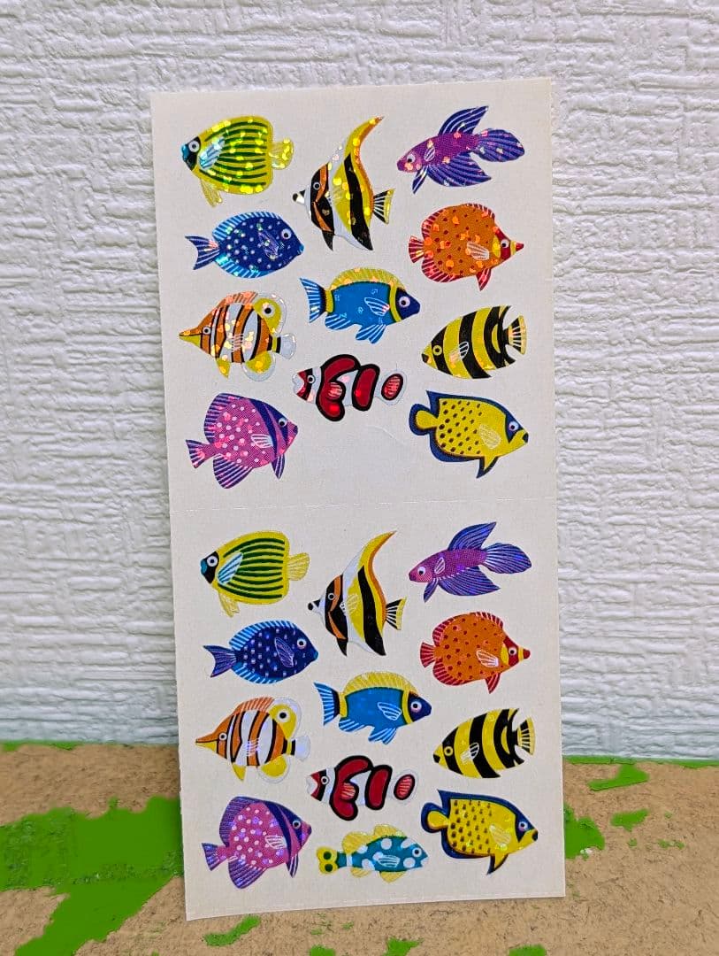 3605：サンディライオン シートステッカー キラキラ 熱帯魚 カラフル