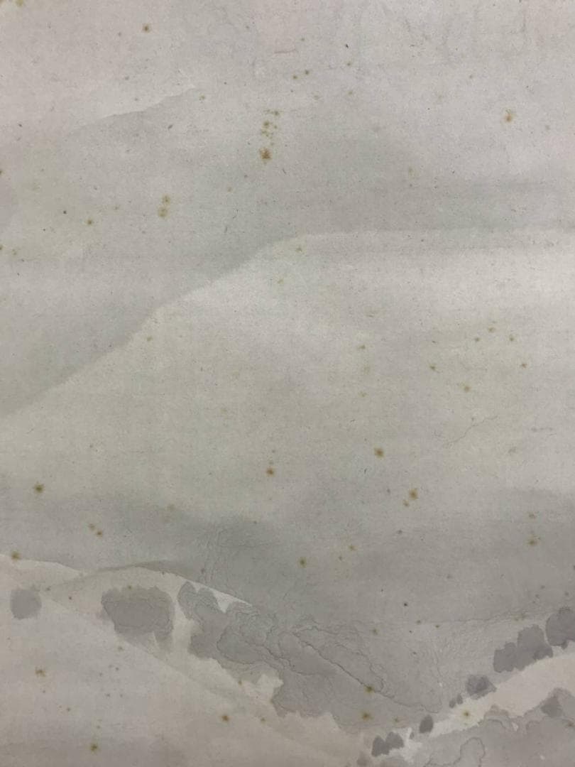 【真作】完/湖畔春雪図/雪景漁舟図/掛軸/名家伝来/AD-335