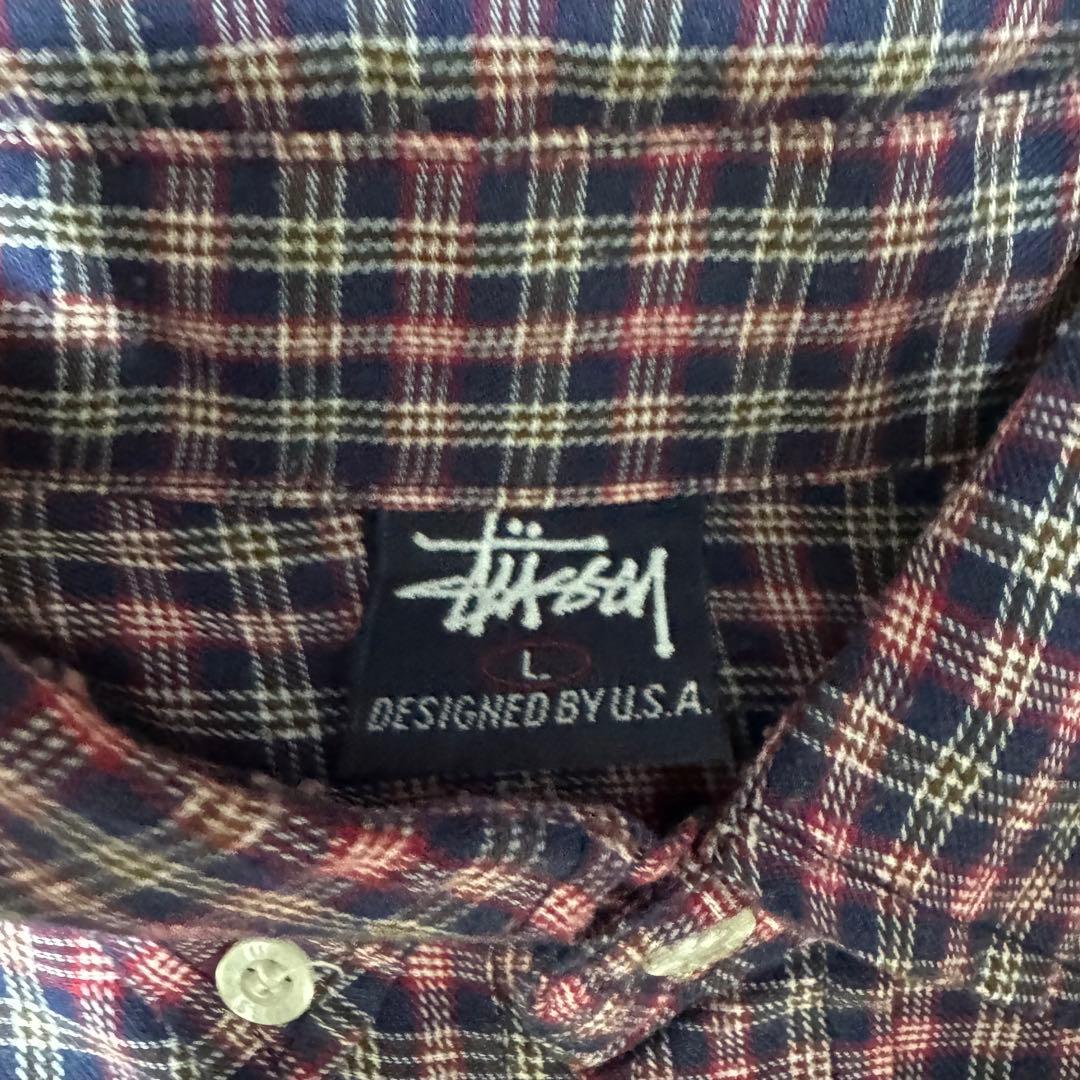 old stussy チェックシャツ 90s - メルカリ