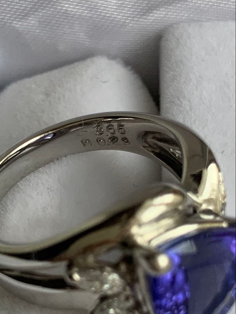 大粒❇️3.650ct！タンザナイト ダイヤ計0.23ct ptリング 11号❇️