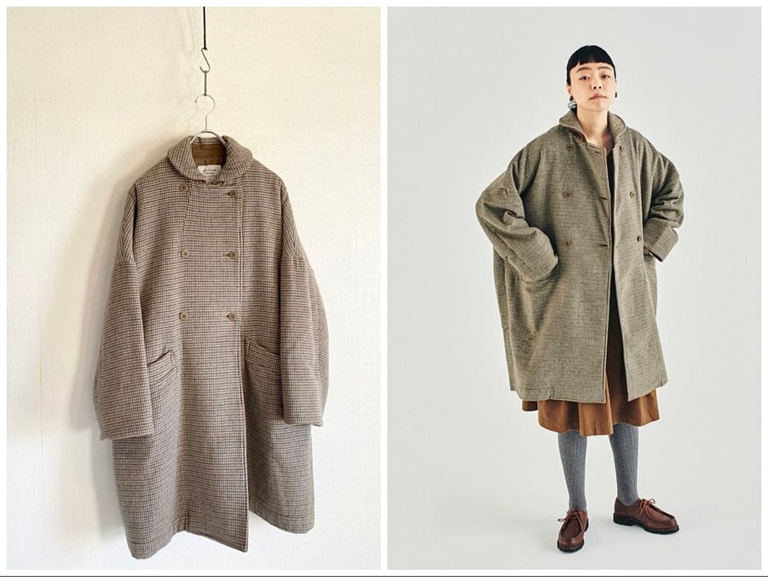 Kanocoさん着用 グランマママドーター ラウンドカラーワイドコート ゆったり Kanocoさん着用 グランマママドーター ラウンドカラーワイドコート