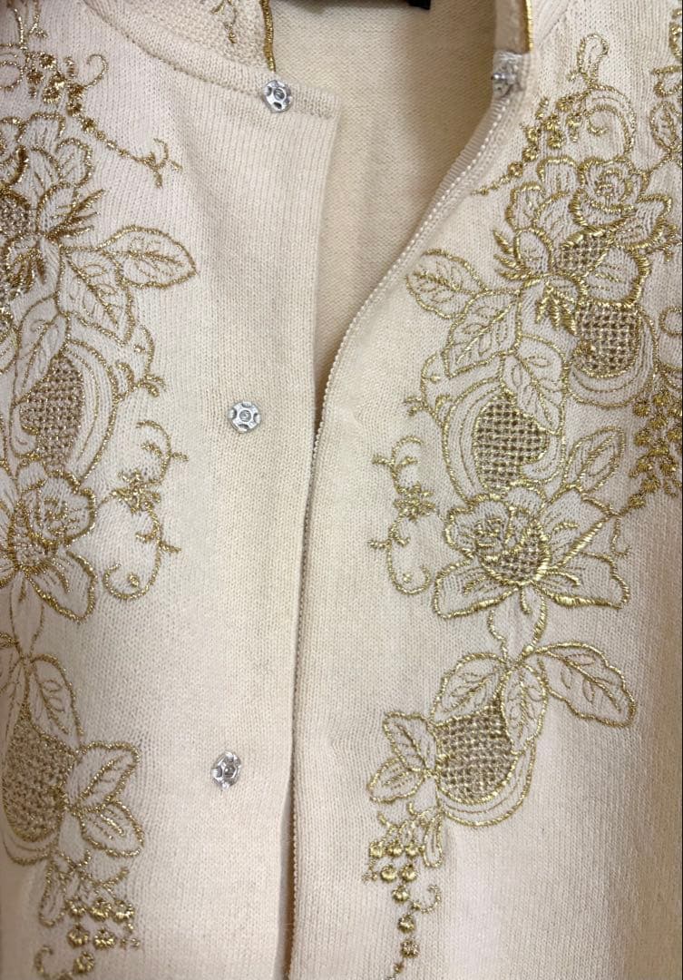 トリコ ・コム デ ギャルソン 花柄刺繍 長袖ニット カーディガン