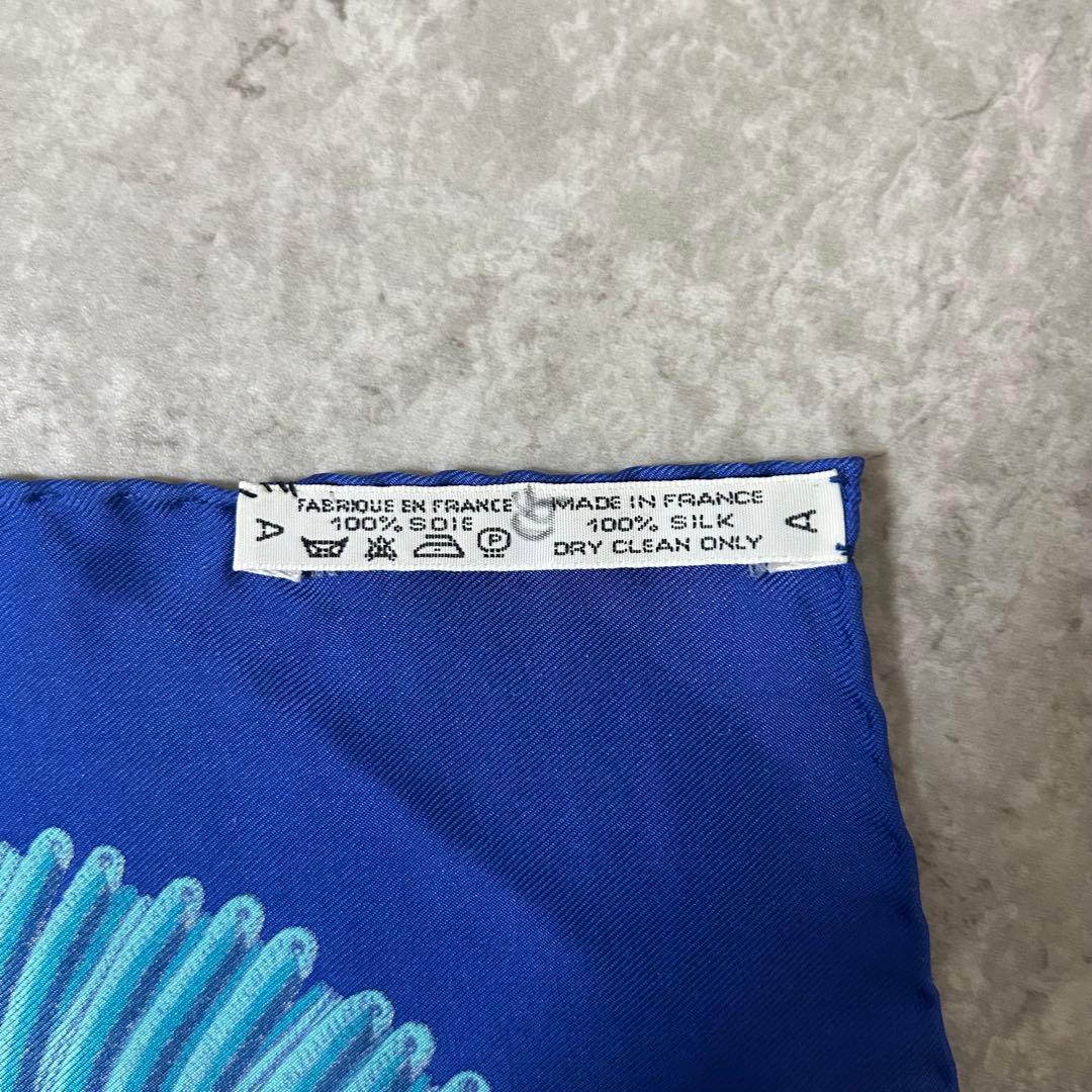 HERMES PARIS 大判スカーフ \"アトランティス\" シルク OCEAN