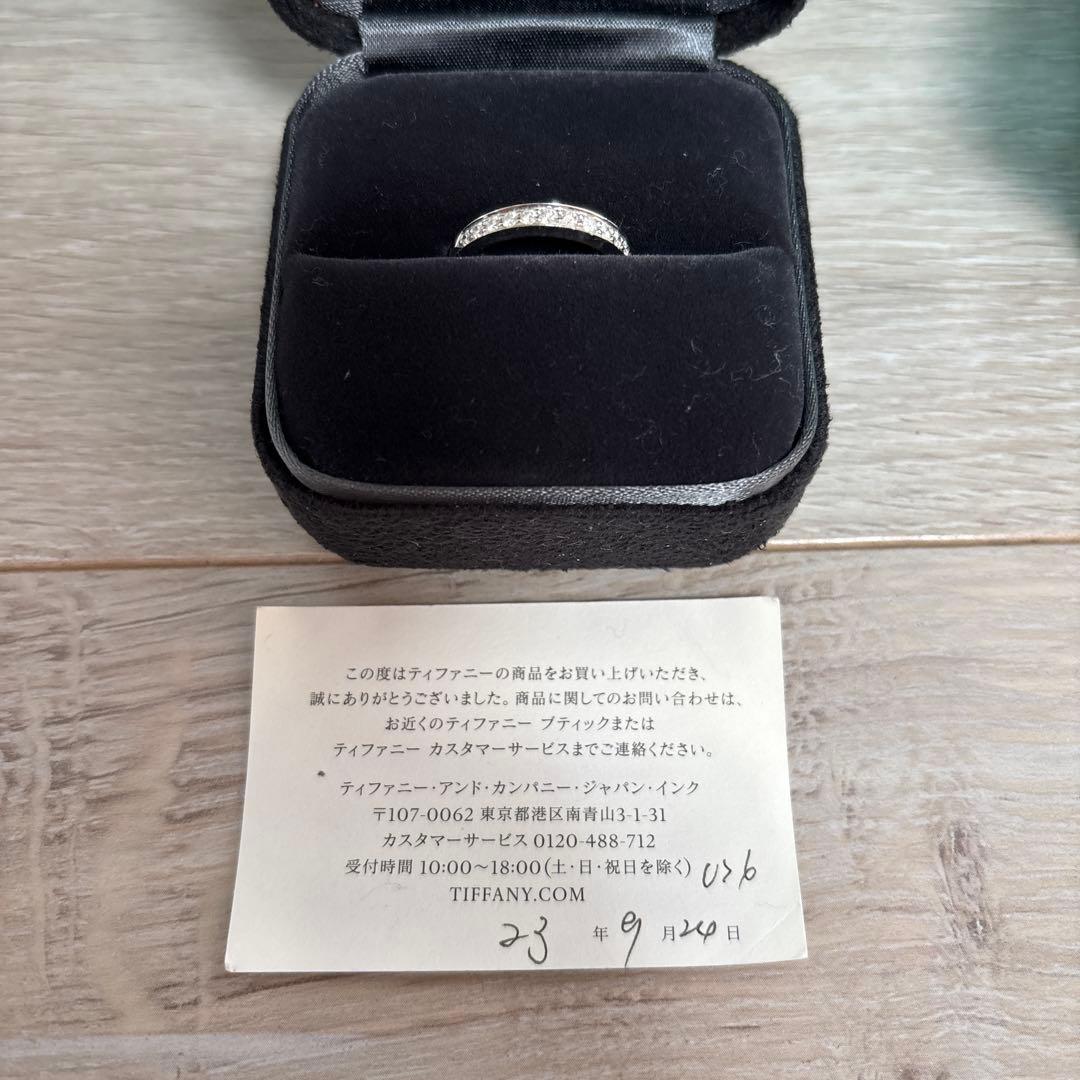 ティファニー Pt950 プリンセスカット ハーフエタニティダイアモンド