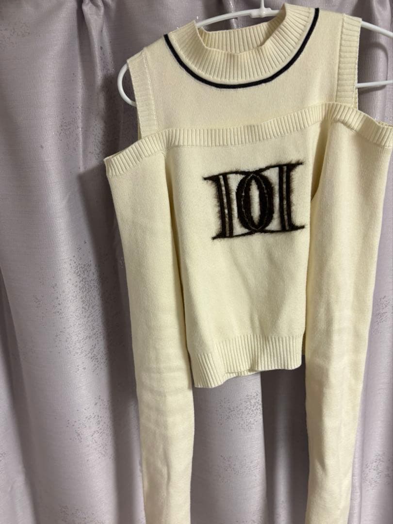 Darich ダーリッチ レイヤードライクロゴニット トップス アイボリー