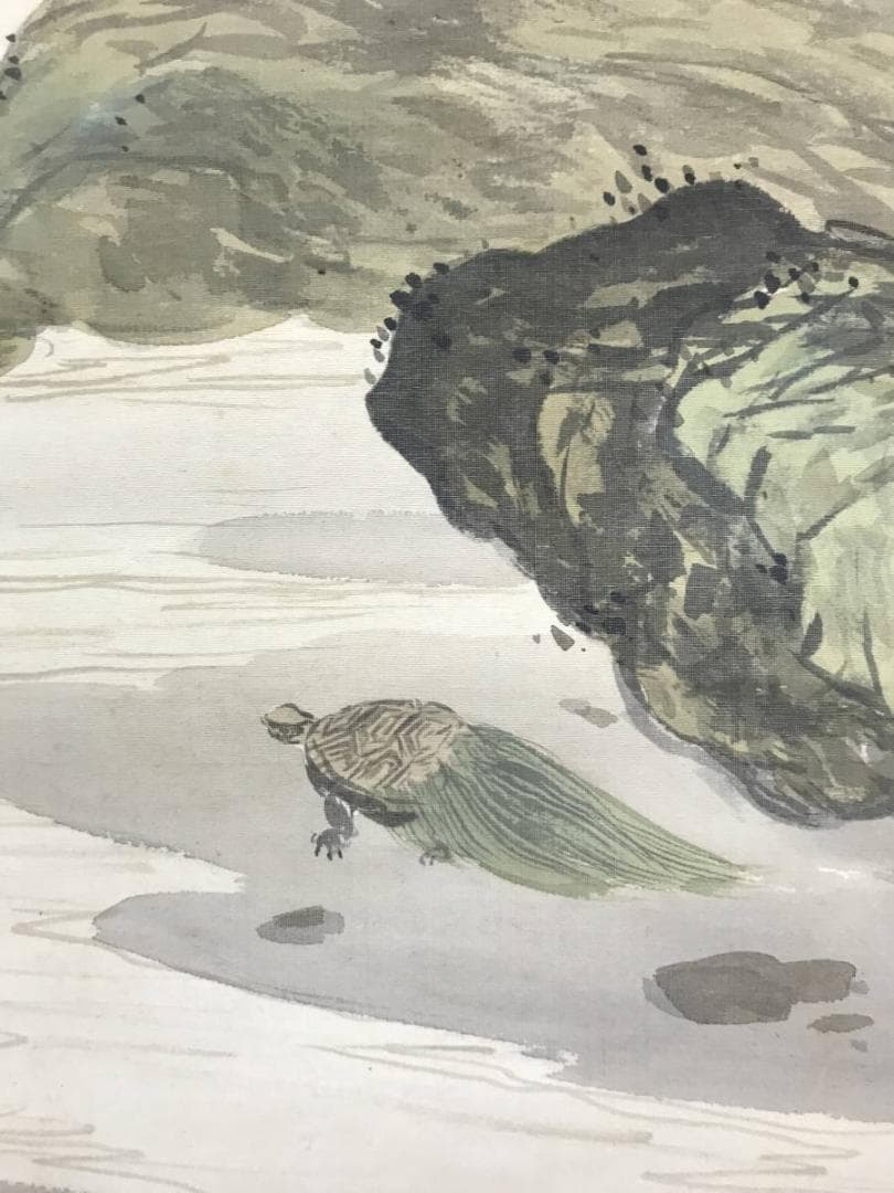 【真作】静雪/蓬莱山/高砂図/山水図/祝事山水図/掛軸/名家伝来/AC-122