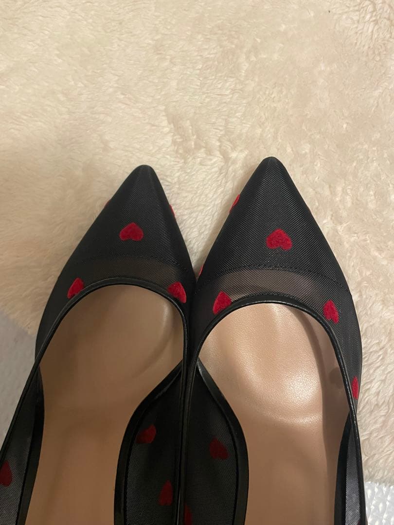 【極美品✨】ダイアナ　クロアカハートフロッキー　パンプス　ハイヒール 黒