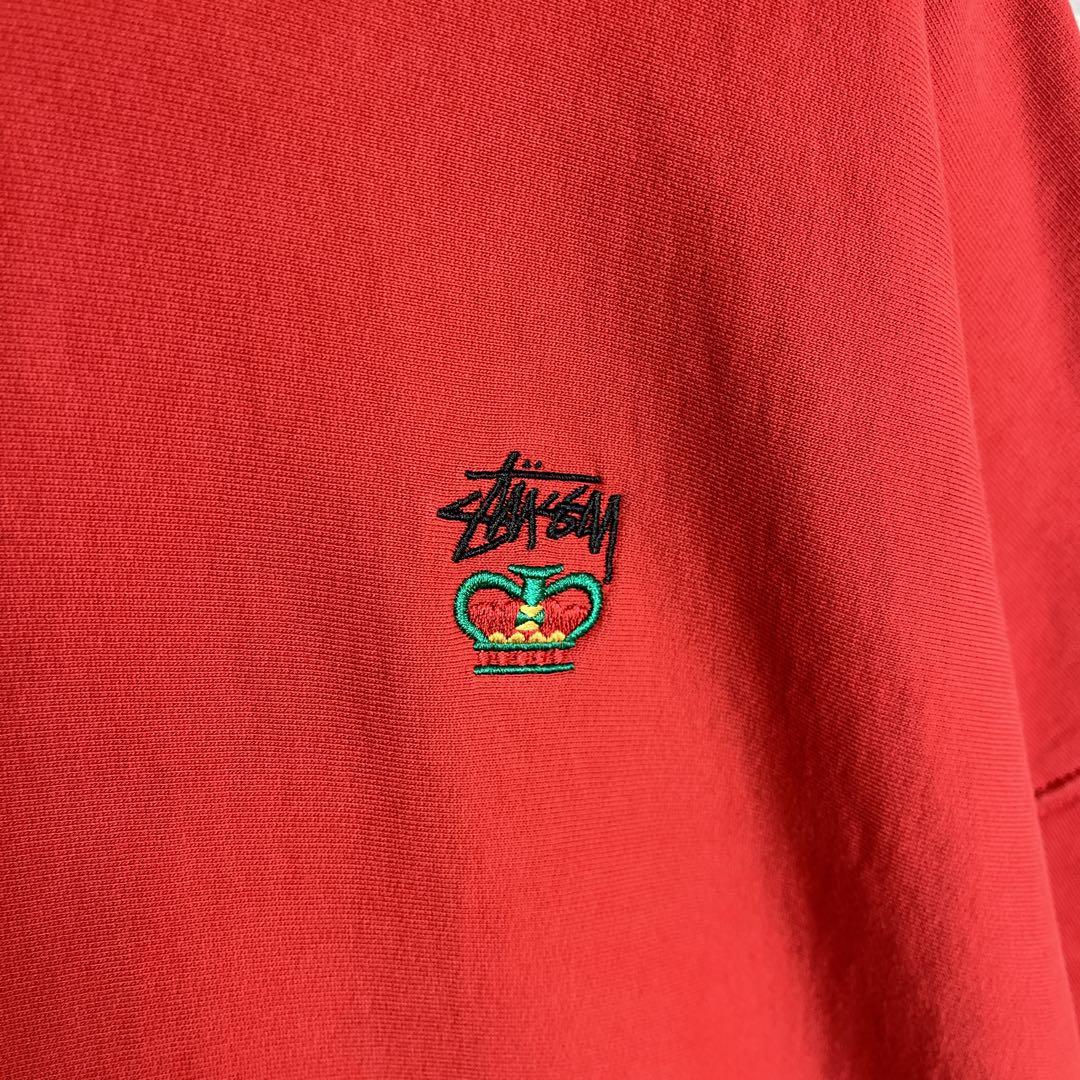 STUSSY◎クラウンロゴ刺繍 XL ビッグサイズ パーカー D332 - メルカリ