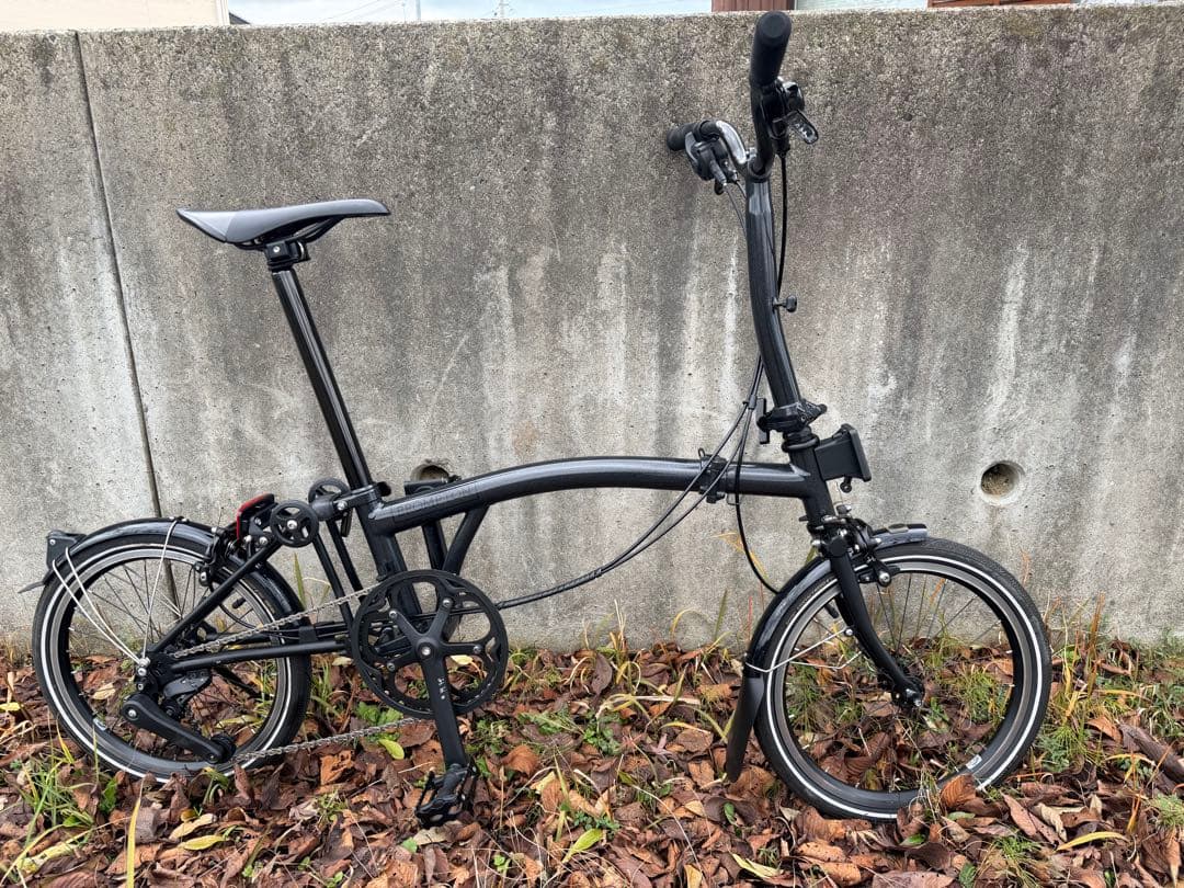 ブロンプトP line 4速ミッドナイトブラック クロモリ➕一部チタンフレーム BROMPTON* p-line S4L / BUILT BY BLUE LUG - CUSTOMER'S BIKE CATALOG