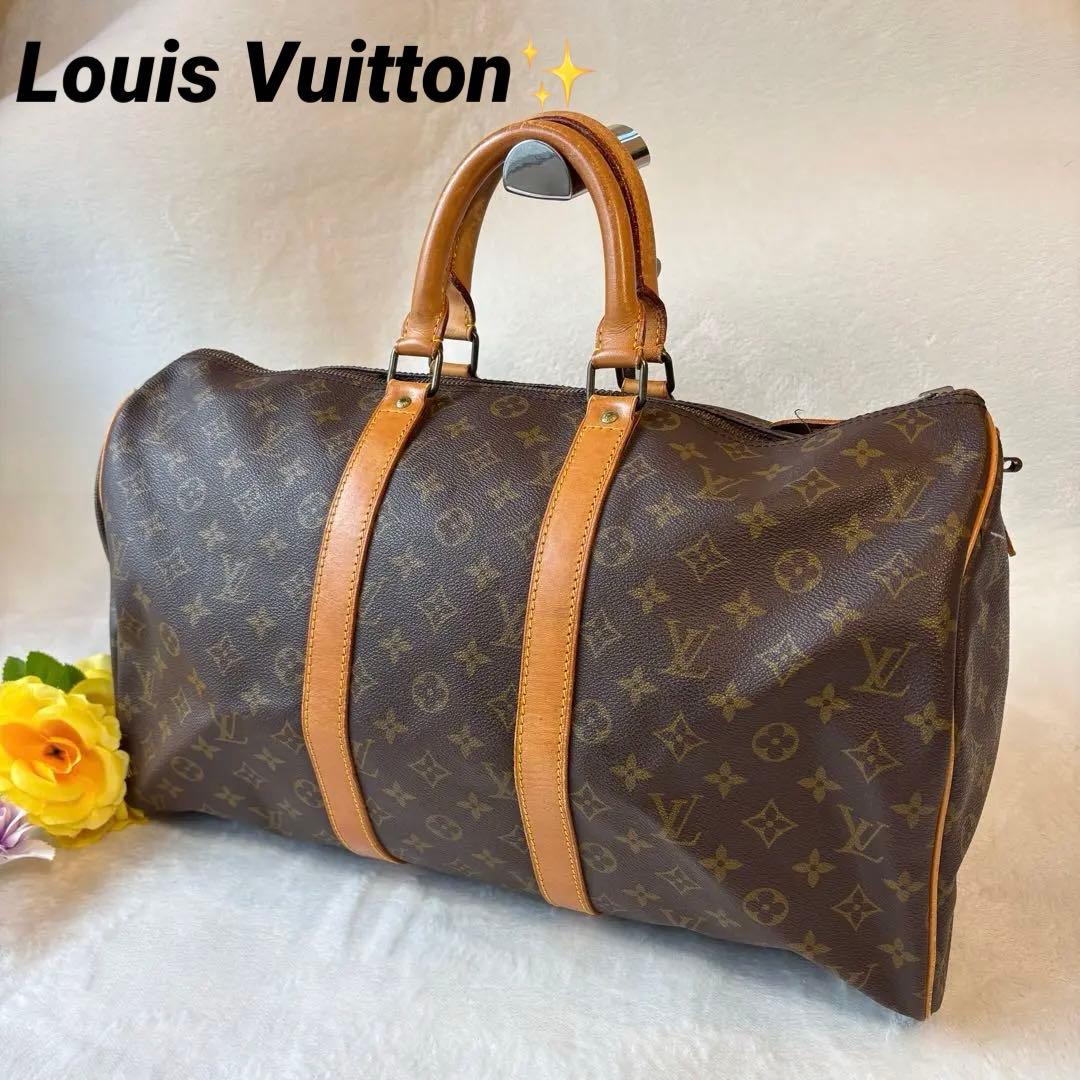 【希少✨】ルイヴィトン　ボストンバッグ　キーポル45レザー　モノグラム キーポル ルイヴィトン LOUIS VUITTON キーポル45 ボストンバッグ