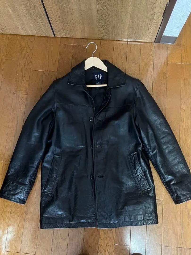 GAP レザーコート　カーコート　xs OLD GAP | Tバック 肉厚 レザー カーコート 黒 L - 札幌 ビンテージ