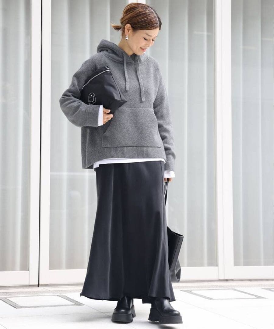 ドゥーズィエムクラス Knitted フーディー ニット パーカー グレー