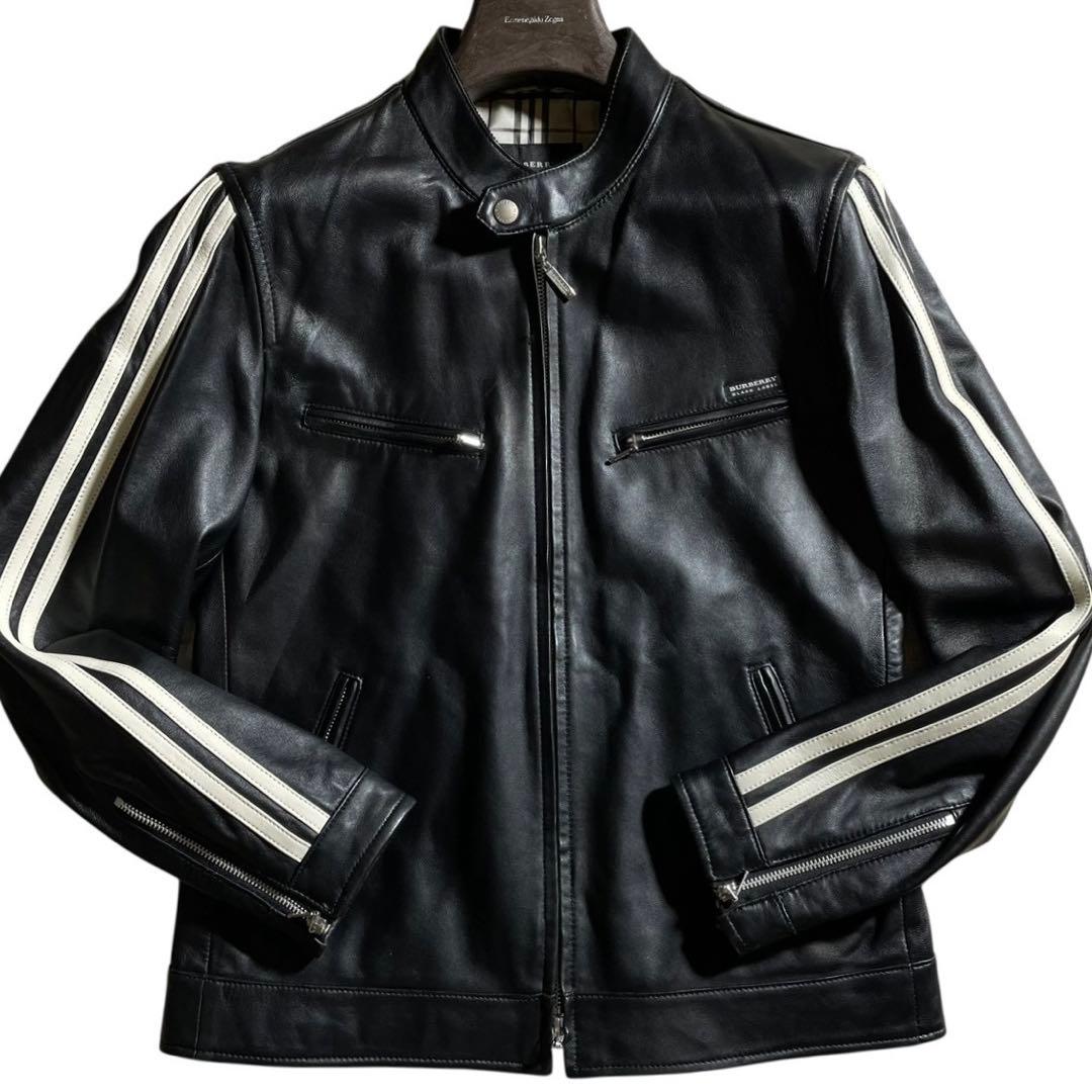 ①専用品バーバリーブラックレーベル ライダースジャケット ブルゾン