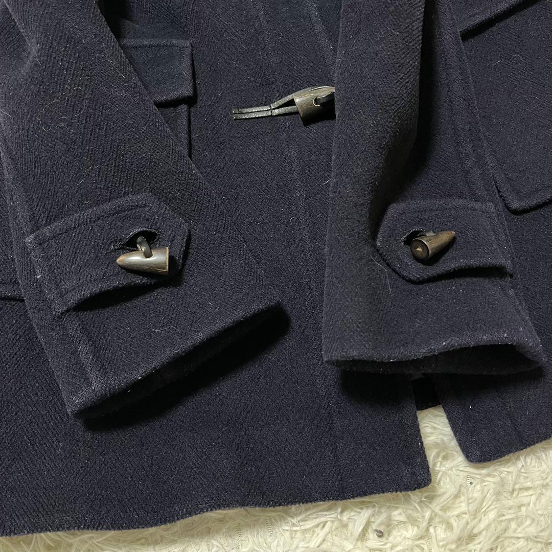 希少 40 バーバリーロンドン ヘリンボーン ダッフルコート ロング丈