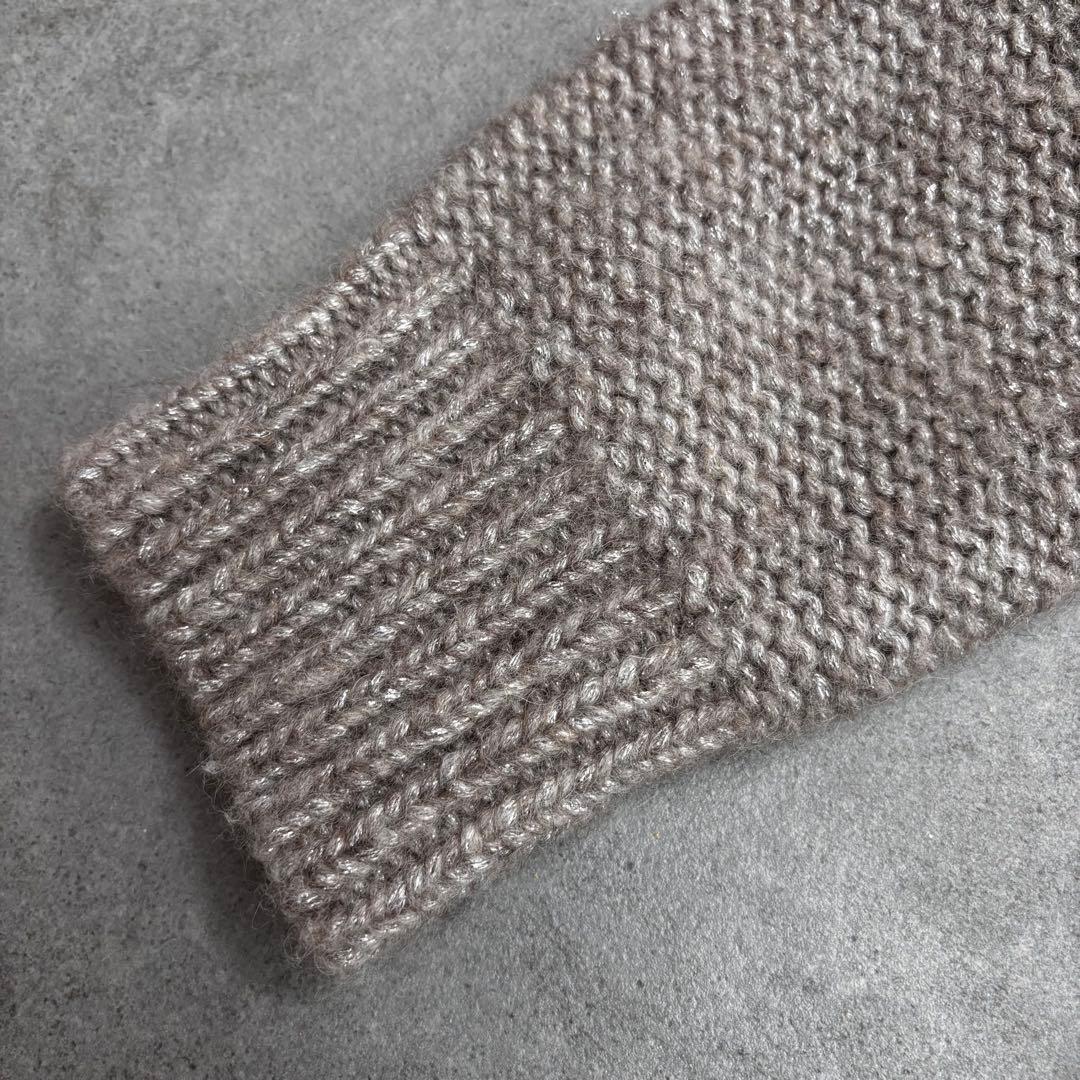 1回着用 MORABITO ニットセーター アルパカ40% 銀ラメハイネック M