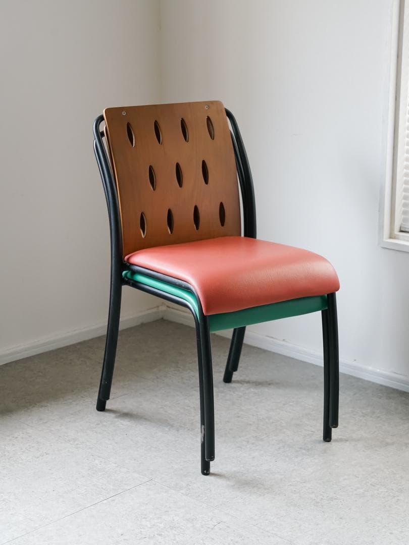 廃盤 \"CRES\" vintage チェア 2脚 レトロ ポストモダン