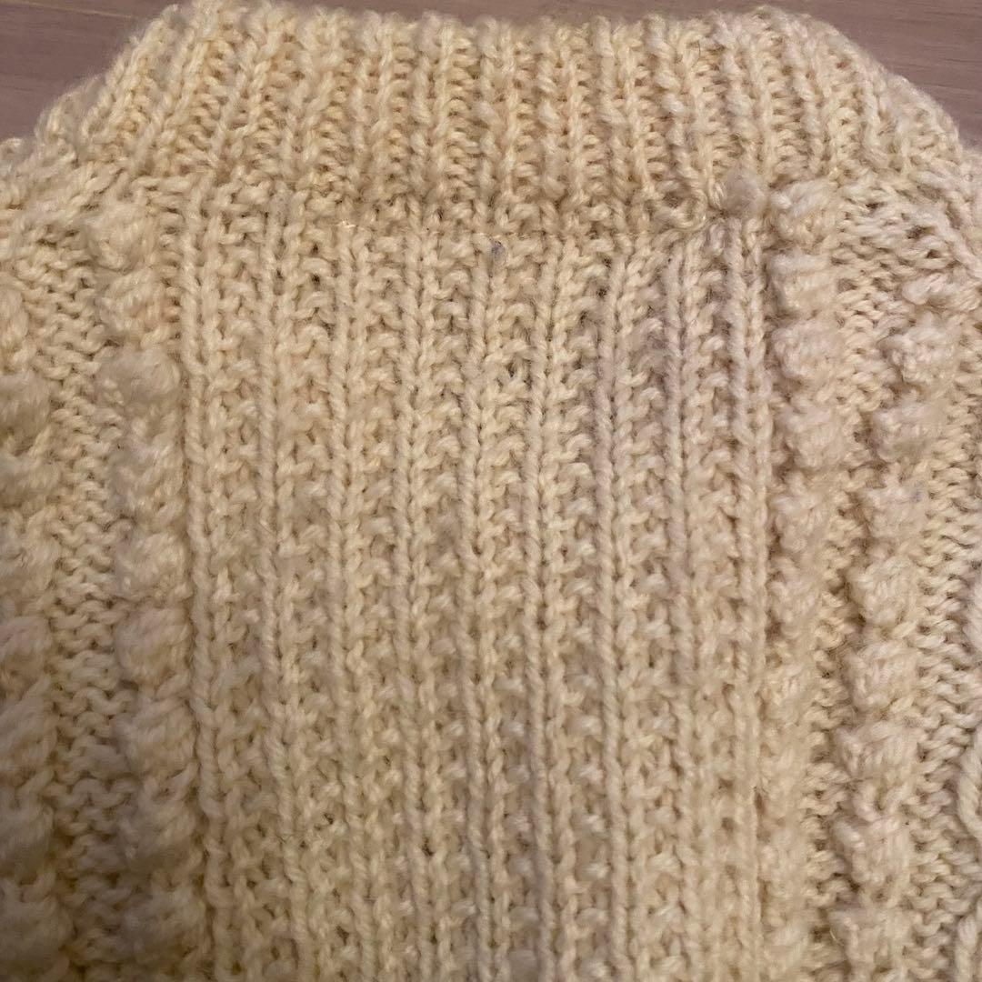 インバーアラン 4A ケーブルニットカーディガン アイボリー 茶タグ