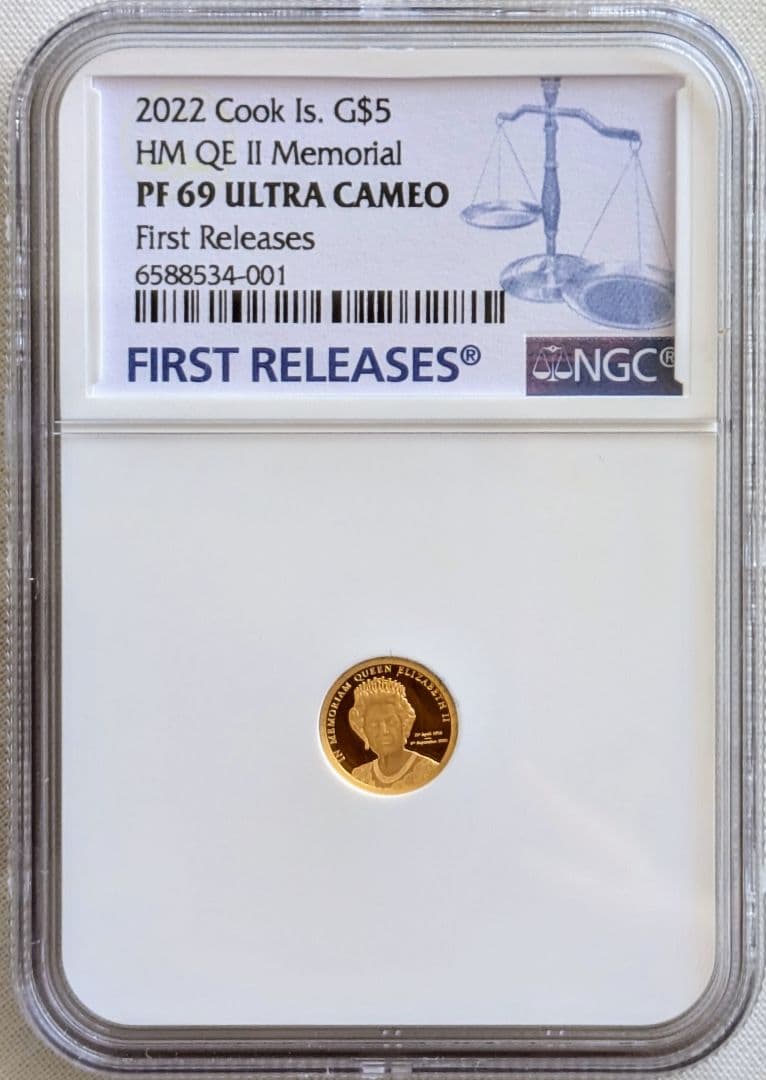 2022年 エリザベス女王 追悼金貨 5ドル イギリス PF69 UC 純金 - メルカリ