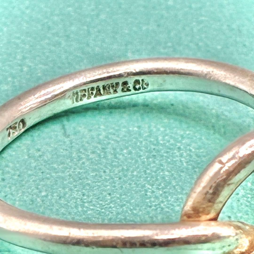 オールドティファニー 11号 フック＆アイ ラブノット リング 925×750