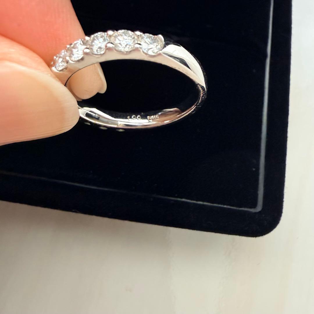 pt900【1.0ct】ダイヤモンド ハーフエタニティリング 12号