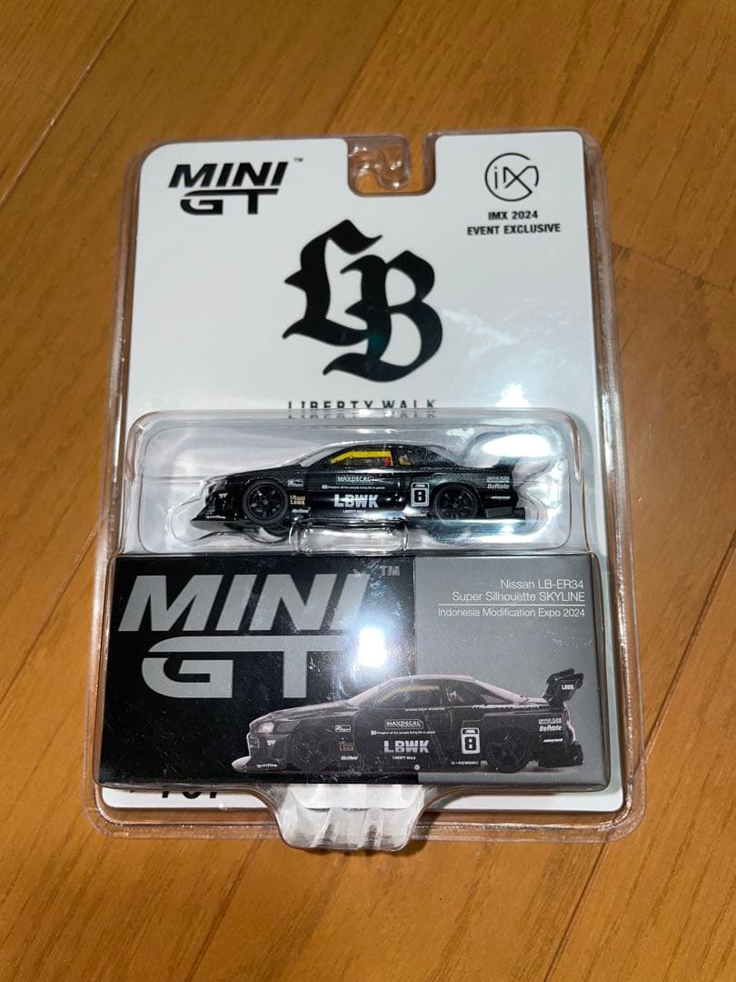 Mini GT #797 LBWK IMX限定日産LB-ER34 MINI GT #797 NISSAN LB-ER34 SUPER SILHOUETTE SKYLINE INDONESIA