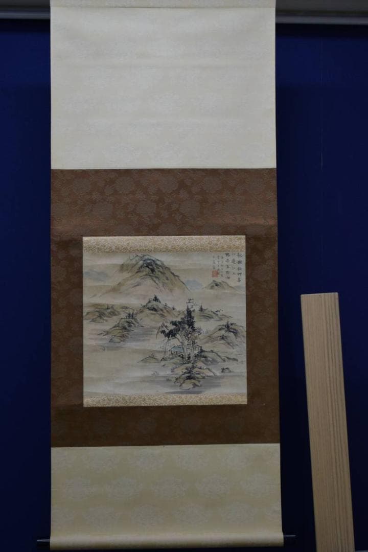 不詳/作者不詳/秋景山水画賛/布袋屋掛軸HE-77