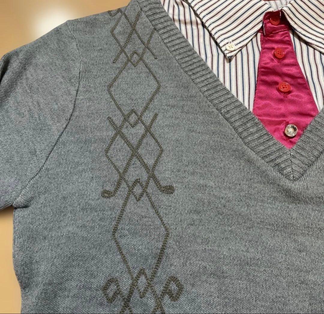 Russeluno ラッセルノ 襟付きVネックセーター L - メルカリ