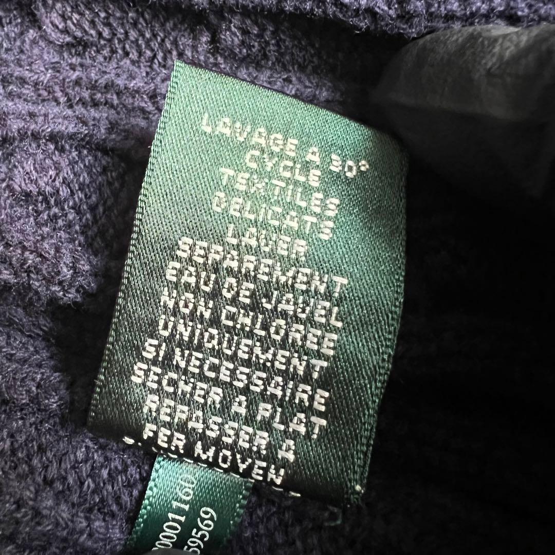 ローレンラルフローレン ケーブルニット ジップアップセーター 刺繍