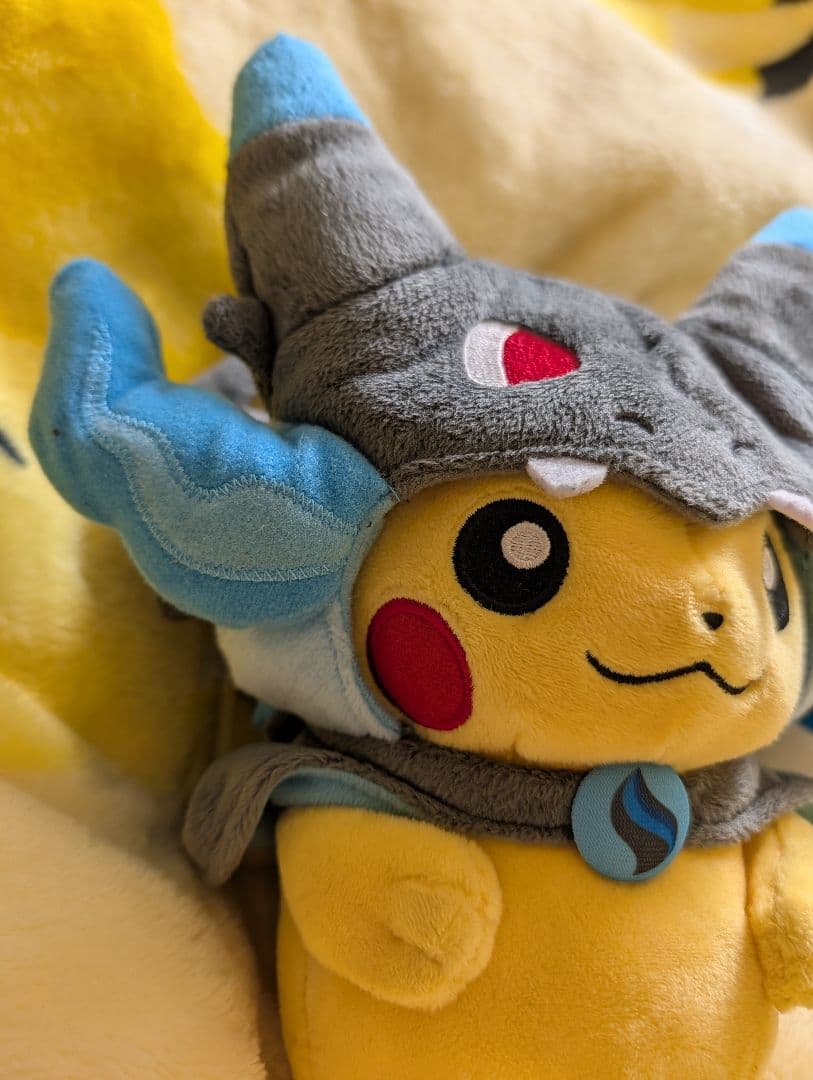 週末限定値下げ　メガリザードンXのポンチョを着たピカチュウ　ぬいぐるみ